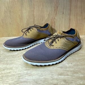 Johnston & Murphy Knit Sneakers Men’s 11M Tan Blue Nubuck Duncan Saddle 59-1776